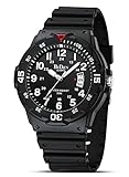 HANPOSH Herren Uhr Männer Analog Quarz Uhr 50M wasserdichte Armbanduhren mit...