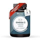 Omega 3 Wildfischöl 2000mg - 1000mg EPA, 500mg DHA, 60 Omega 3 Kapseln...