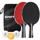 Tischtennisschläger, Tischtennis-Set mit 2 Schlägern und 3 Bällen und...