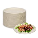 LDFDRT Pappteller 100 Stück Einweggeschirr Zuckerrohr Partyteller Biologisch...