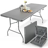 Arebos Buffettisch zusammenklappbar 182 x 74 x 74 cm Wetterfest Gartentisch...