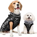 SlowTon Warmer Hundewintermantel,Hundejacke Hundemantel Wasserdicht Fleece...