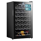 Cecotec Vinoteca 34 Flaschen Bolero Grandsommelier 34030 Black Compressor, 80 l,...