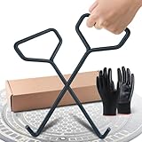 BQHRJG 2 Stück Kanaldeckelheber 40cm, Schachthaken aus schwarzem...