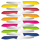 Targzier Frühstücksmesser Set 12-teilig, Brötchenmesser Wellenschliff,Bunt...