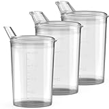 3x Schnabelbecher mit Deckel transparent Schnabeltasse Senioren 250ml Set aus 3x...