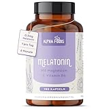Melatonin Hochdosiert | 180 Kapseln | 0,5mg pro Kapsel | Mit Magnesium, Vitamin...