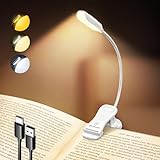 Glocusent Leselampe Buch Klemme, Wiederaufladbare Buchlampe mit 10 LEDs, 3...