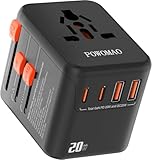 Reiseadapter weltweit,Universal Reisestecker mit 2 USB C und 2 USB A und 1...