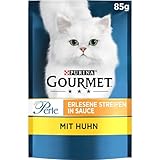 Gourmet Perle Erlesene Streifen Katzenfutter nass, mit Huhn, 26er Pack (26 x...