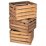 LAUBLUST Alte Vintage Holzkisten 3er Set - ca. 50x40x30cm, Natur | Gebrauchte...