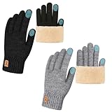Vinuwu 2 Paar Winterhandschuhe Damen Herren, Touchscreen Handschuhe, Warm Fleece...
