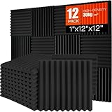 Saiqiang 12 Pack Akustikschaumstoff, Akustikschaumstoff Platten Wand...
