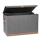 LOVE IT STORE IT Premium Aufbewahrungsbox mit Deckel groß - Truhe aus Leinen -...