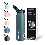 UZSPACE Edelstahl Trinkflasche 1l (970ml), Isolierte doppelwandige Sportflasche...