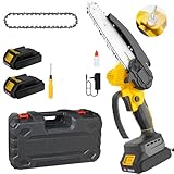 6 Zoll Kettensäge, Akku-Kettensäge, Leichtgewicht mit Akkubetrieb, inklusive 2...