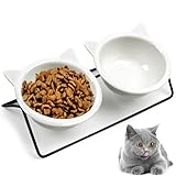 Roysmart Futternapf Katze Keramik, Erhöhter Futternapfs Katzen, 15° Geneigtem...