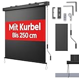 ONBEST Senkrechtmarkise außen & innen - ausziehbar in 2 Größen – 250 x 160...