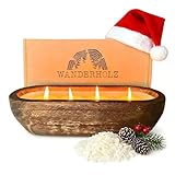 Wanderholz Sojawachskerze - Vierdochtkerze - Nachhaltige Mehrdochtkerze mit...