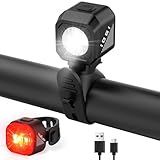Tavaler Fahrradlicht Set USB Aufladbar | StVZO Zugelassen Fahrradbeleuchtung Set...