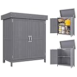 Outsunny Gartenschrank Tannenholz, Geräteschuppen wetterfest 74x43x88cm,...