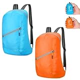 Risipu 2 Stück Faltbarer Rucksack für Herren und Damen, leicht, verstaubar, 20...