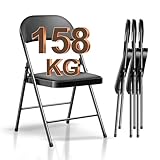 BULAGE Klappstuhl 4er Set Campingstuhl Faltbar, Gartenstuhl Klappbar Klappstuhl...