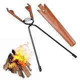 Longzhuo Kaminzange, Kamin-Werkzeug mit Kunstleder-Griffbezug, Kamin, Log...