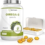 Omega 3 Vegan aus Algenöl 140 Softgel Kapseln | 600 DHA & 300 EPA+ Vitamin E...