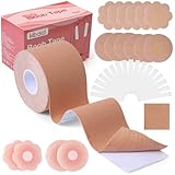 Hbaid Brust Tape Set mit 16pcs Nippelpads & 41pcs Fashion Tape | Klebe BH Push...