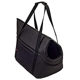 BOUTIQUE ZOO Hundetasche, Welpentasche - Schwarz Schwarz/Minky, S bis 5 kg -...