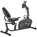 HOMCOM Heimtrainer Liegerad halb liegend magnetisch LCD Bildschirm Multifunktion...