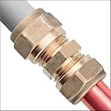 Kupplung Übergang Adapter mit Klemmring Verschraubung für Kupferrohr Aussendurchmesser 15 mm auf Mehrschicht Aluminium Verbund Rohr Außendurchmesser 16 x 2,0 mm Schraub Fitting