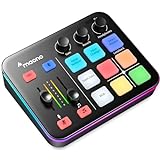 MAONO Gaming Audio Mixer, RGB PC Mischpult für Streaming, XLR Interface mit 48V...