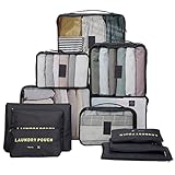 12 Stück Koffer Organizer Set, Packing Cubes for Suitcase Travel Accessories...