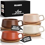 MIAMIO - 4 x 320 ml Kaffeetassen/Cappuccino Tassen mit...