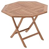 Divero Balkontisch Gartentisch Beistelltisch Teak Holz Tisch für Terrasse...