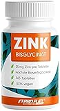 Zink 25mg - 365 Tabletten (vegan) mit Zinkbisglycinat (Zink-Chelat) für...