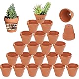 Kinfezlon 24 Stück 5X5,5 cm Tontöpfe Klein, Kleine Tontöpfe zum Basteln,...