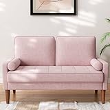Sofa 2 Sitzer, Modernes 2er Sofa mit 2 Wurfkissen, Kleine Stoffcouch mit...