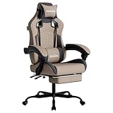 SUKIDA Gaming Stuhl, Ergonomischer Gaming-Stuhl mit Fußstütze, Racing Gaming...