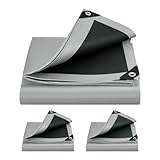 WOLTU Abdeckplane 3x3 m wasserdicht, 280 g/m² PE Schutzplane Gewebeplane mit...