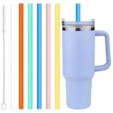 6 Stück Silikon Strohhalme für 40oz Stanley Adventure Reisebecher, 30.5cm...
