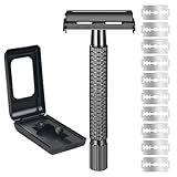 URAQT Rasierhobel Herren, 2-Seitigem Klingenkopf Safety Razor, Edelstahl...