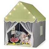 COSTWAY Kinderspielhaus mit Sternenlichter, Prinzessin Prinzess Kinderzelt mit...