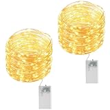 2 Stück LED Lichterkette Batterie mit Timer, 2 M 20 LED, Mini Lichterkette...