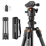 K&F Concept O234A1 Handy Stativ,163cm Kamerastativ, Tripod für unterwegs,...