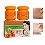Papaya Whitening Cream Aufhellende Creme Haut aufhellende Creme Papaya Whitening Cream for Face Tagescreme und Nachtcreme gegen Sommersprossen Armpit Whitening Cream, 2Stück