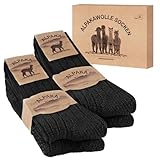 SukModen 4 Paar Alpaka Socken Herren Damen, Warme Wollsocken, Flauschige...