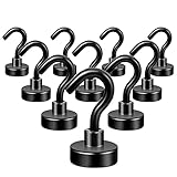 Neosmuk Magnethaken Schwarz, 10kg Extra Starke Magnetische Haken für Camping,...